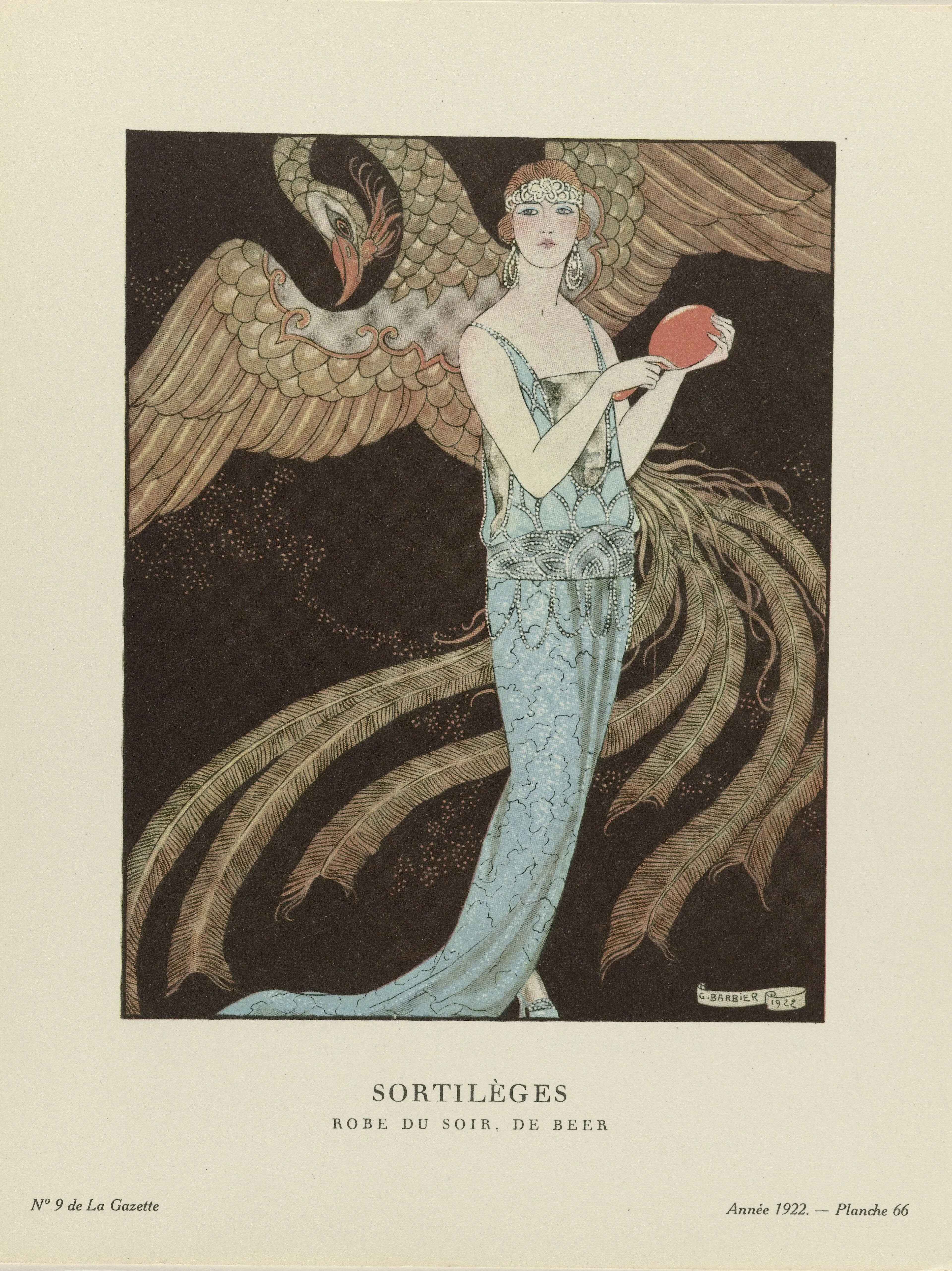 Sortilegio (2024), Gouache al pochoir sobre papel, Doble página. Lámina de muestra, estilo art decó.