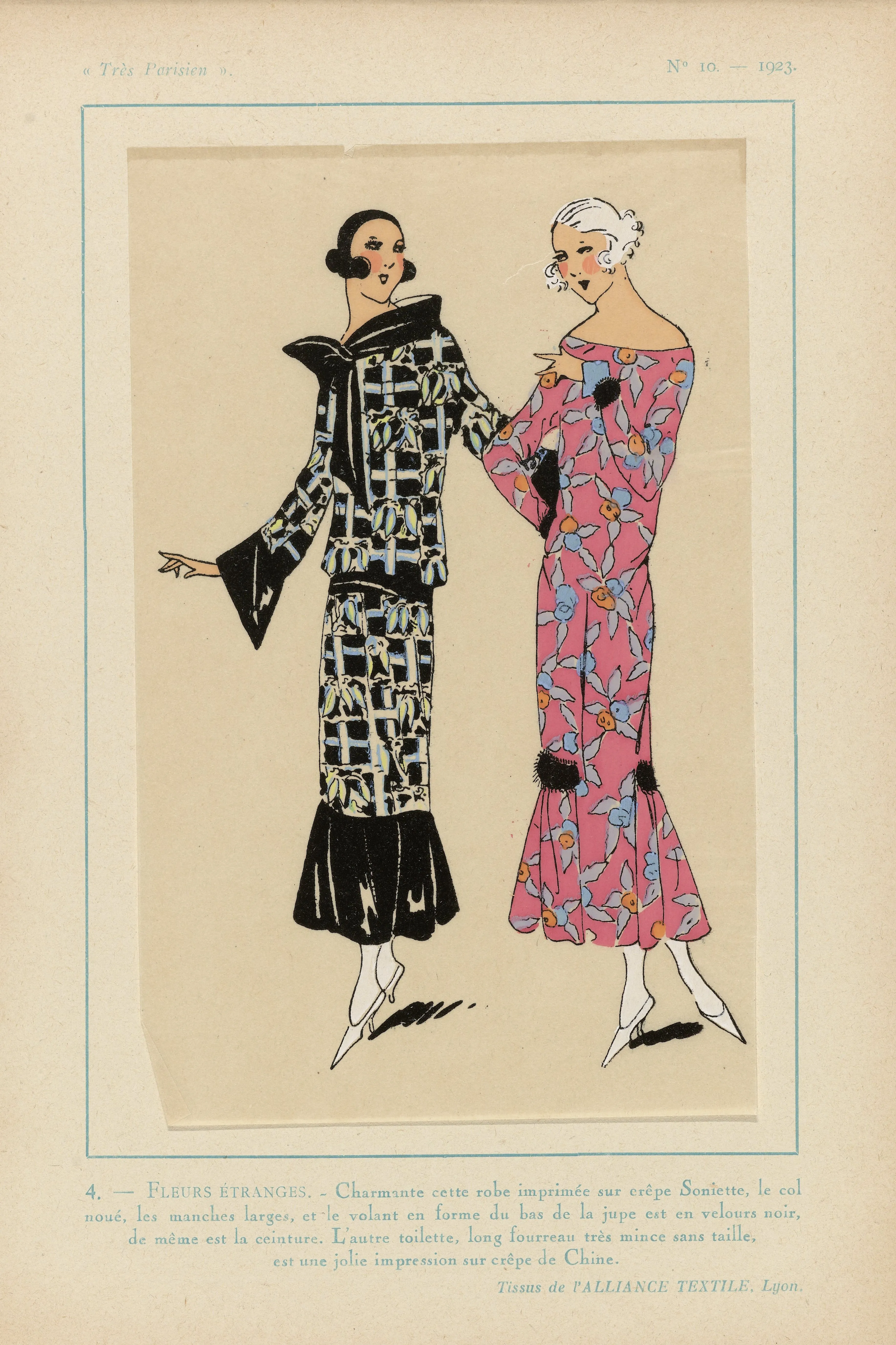 Flores extrañas (2023), Gouache al pochoir sobre papel, Ilustración de tapa. Lámina de muestra, estilo art decó.